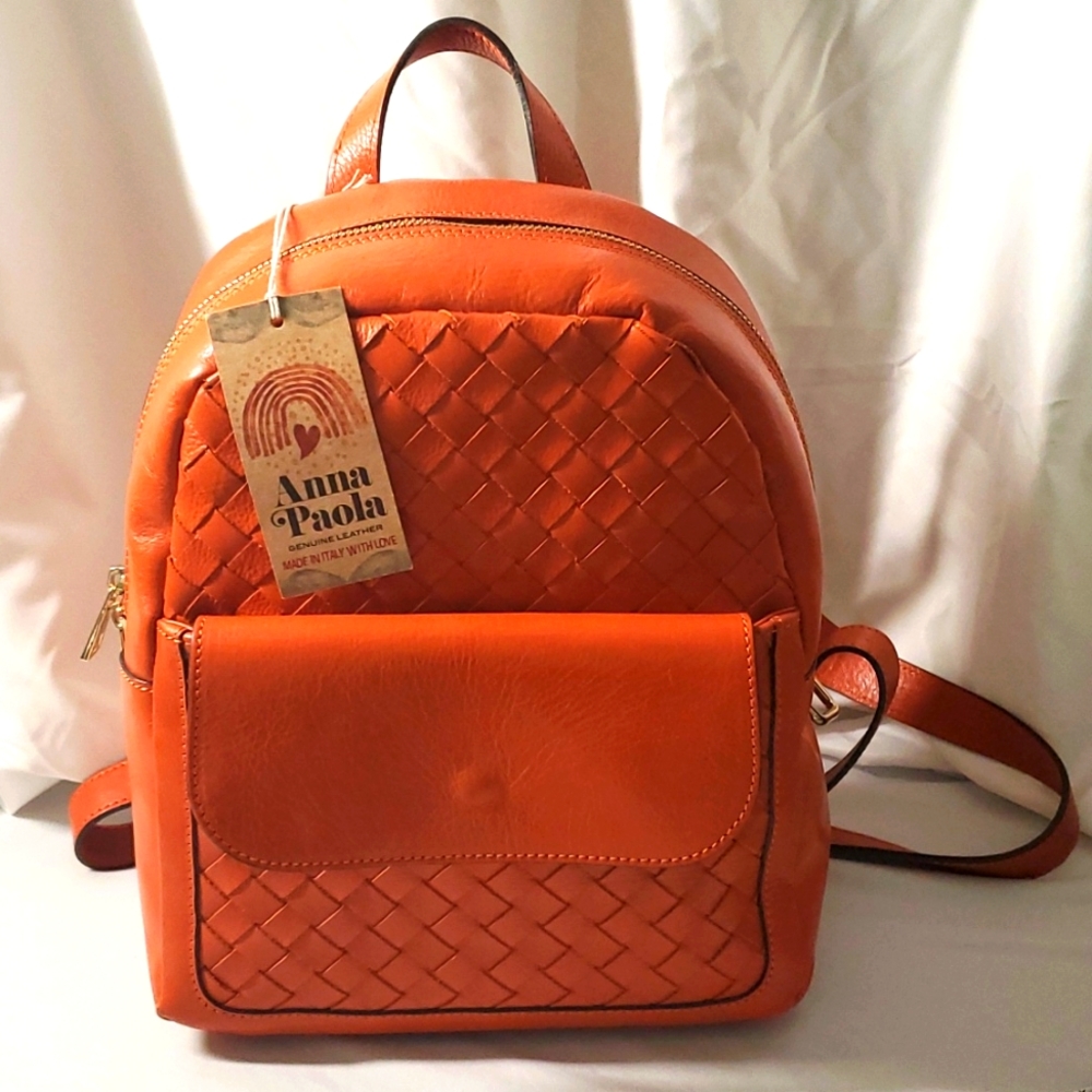 Anna Paola Genuine Leather Made in Italy Backpack/Purse